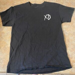 The Weekend T Shirt Unisex Concert Tee XO Heart Black White Logo ShortSleeve